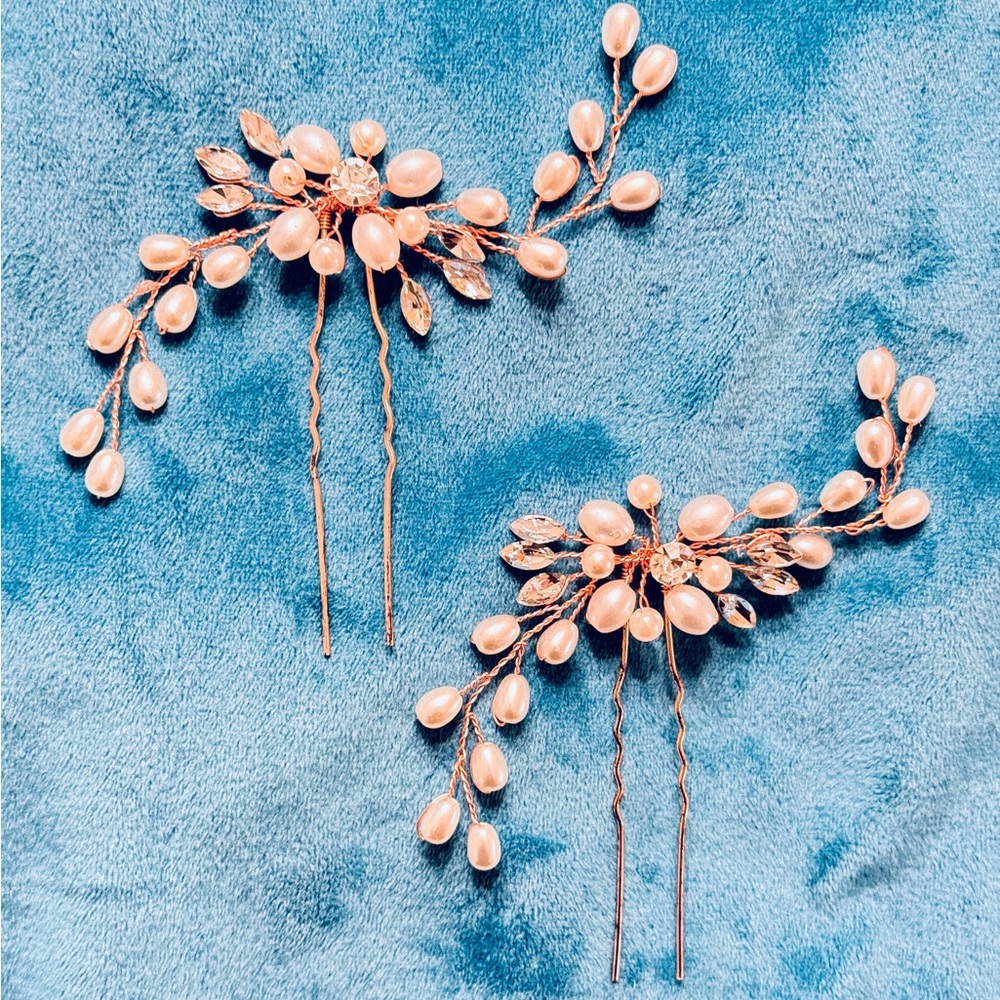 Bridal or Prom Elegant Pearl Hair Pins.
